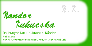 nandor kukucska business card